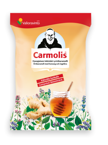 Carmolis® Örtkaramell med honung och ingefära 72g